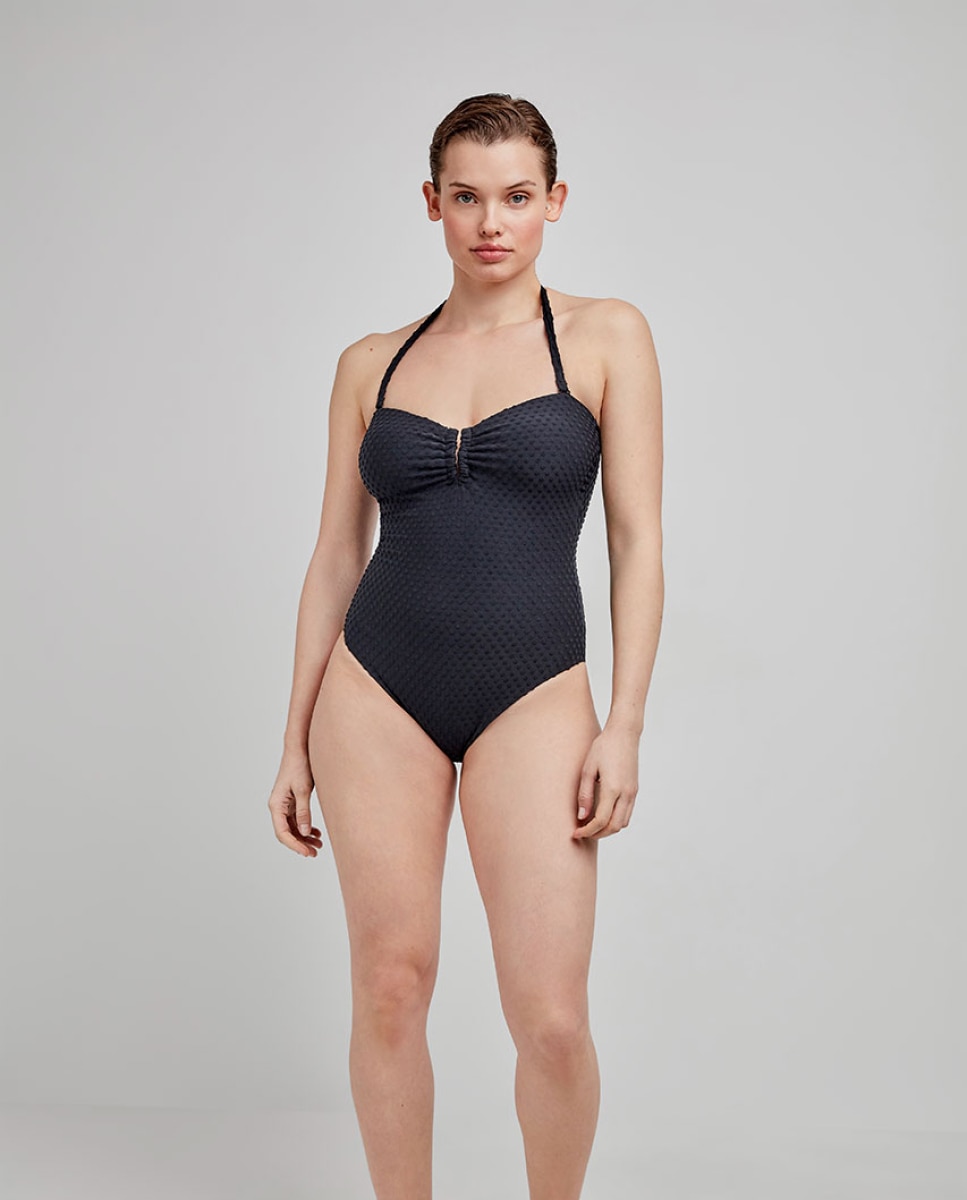 Bañador halter sin aro y con foam - Gisela - Negro Negro-1