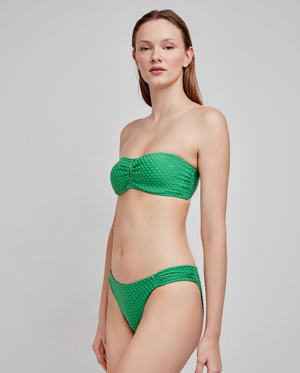 Top bikini bandeau sin aro - Gisela - Verde Verde-2