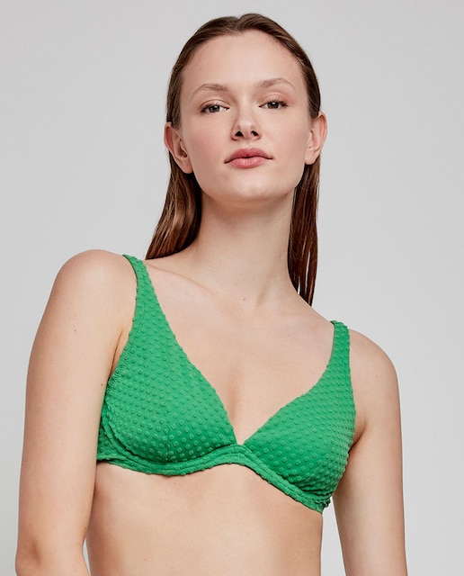 Imagen 0 de Top de bikini capacidad con aro y sin foam en tejido con textura
