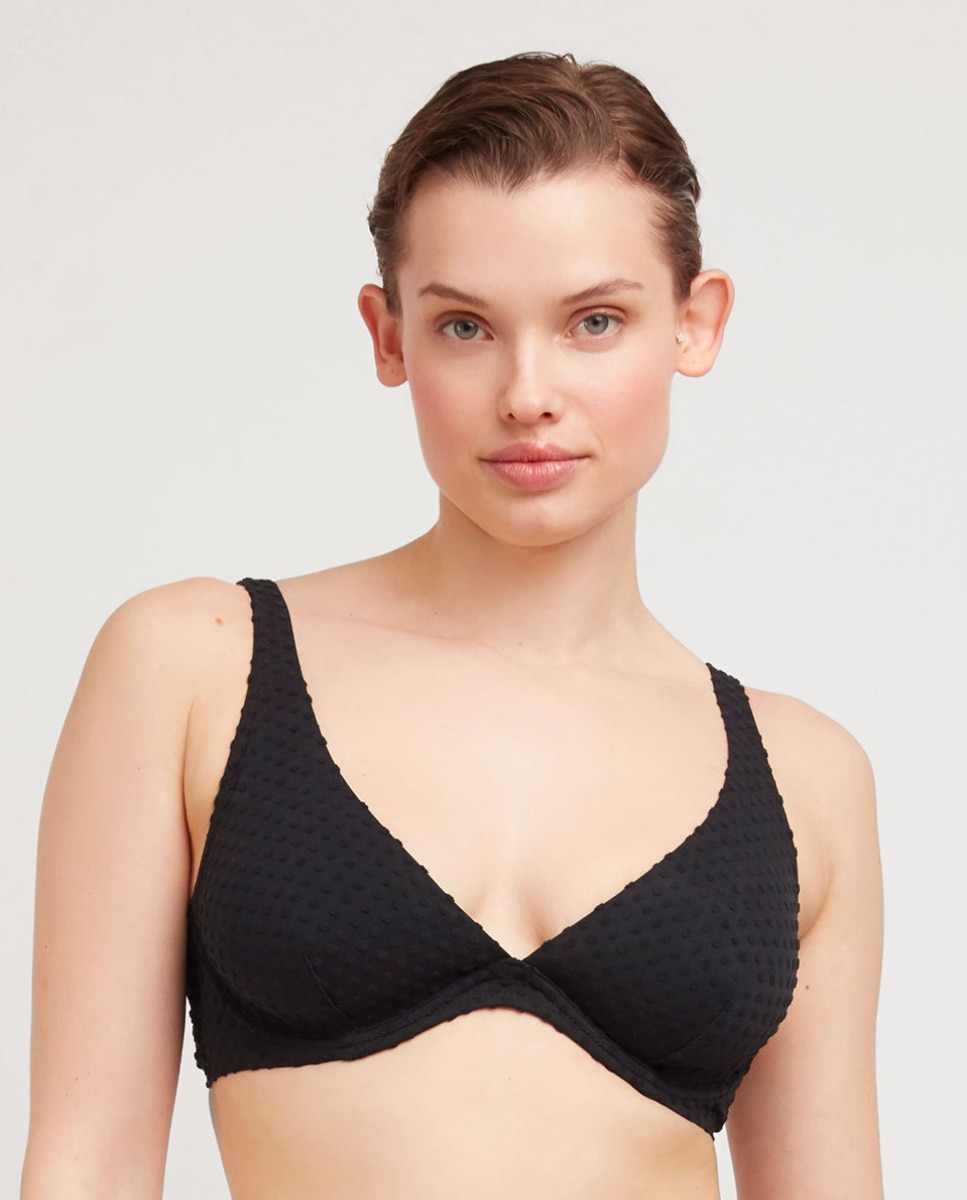 Top bikini capacidad con aro y sin foam - Gisela - Negro Negro-1
