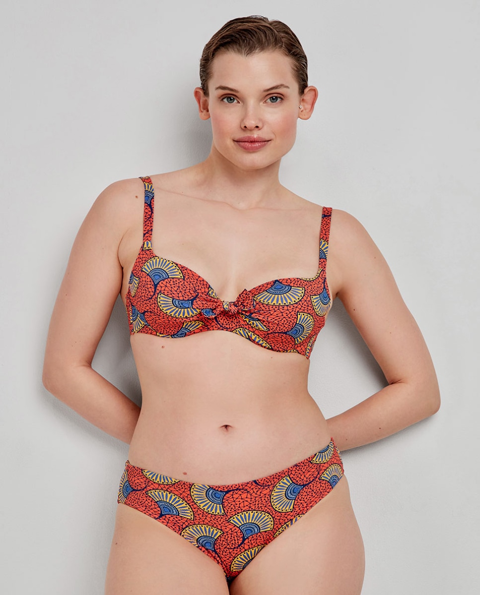 Braguita bikini midi tejido estampado - Gisela - Negro Negro-3