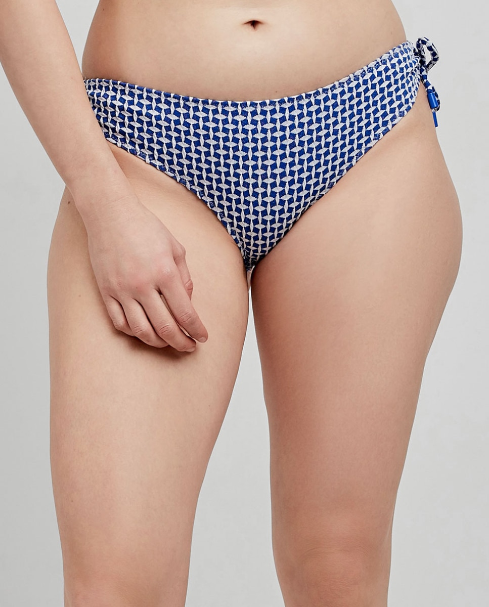 Braguita bikini ajustable - Gisela - Azul / Blanco Azul / Blanco-1