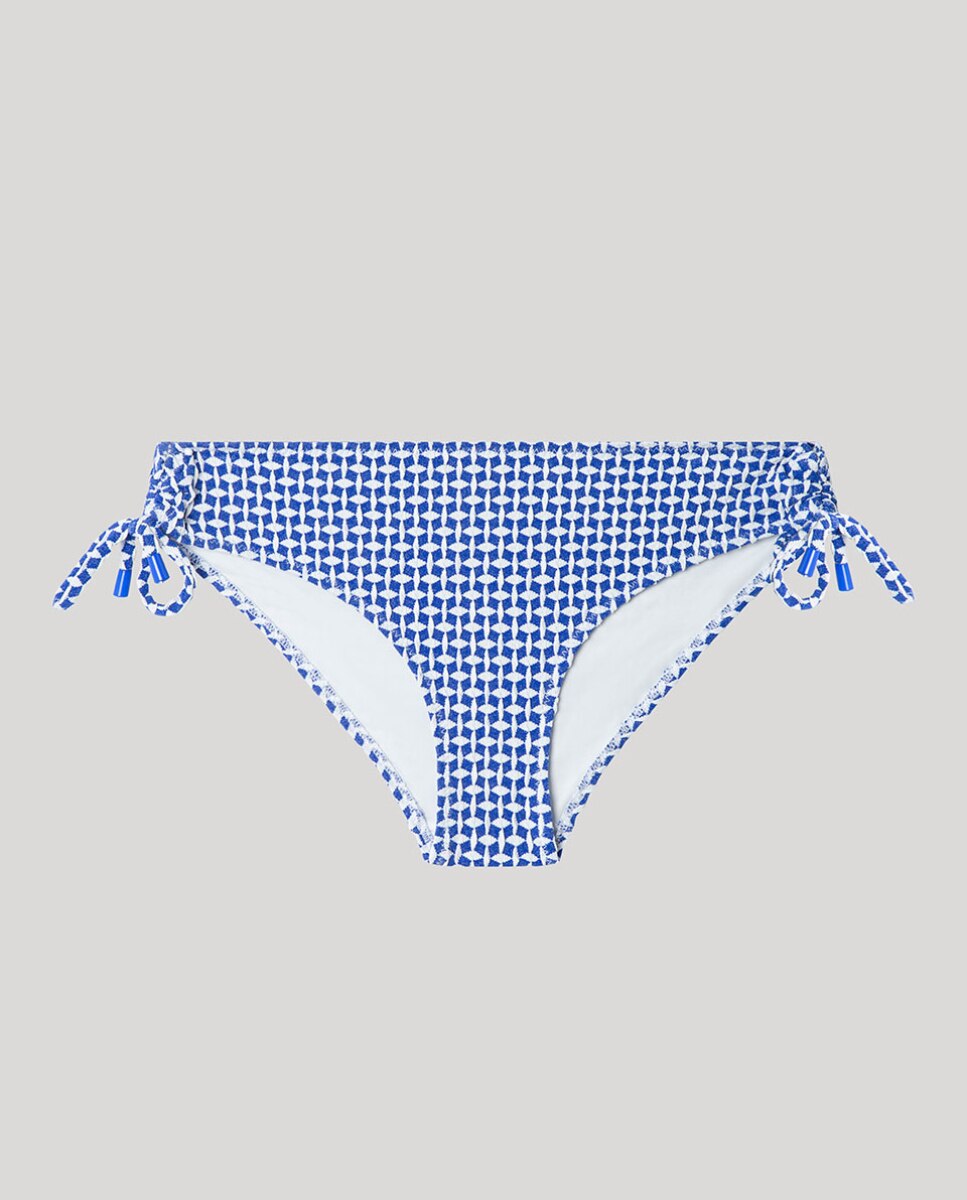 Braguita bikini ajustable - Gisela - Azul / Blanco Azul / Blanco-5