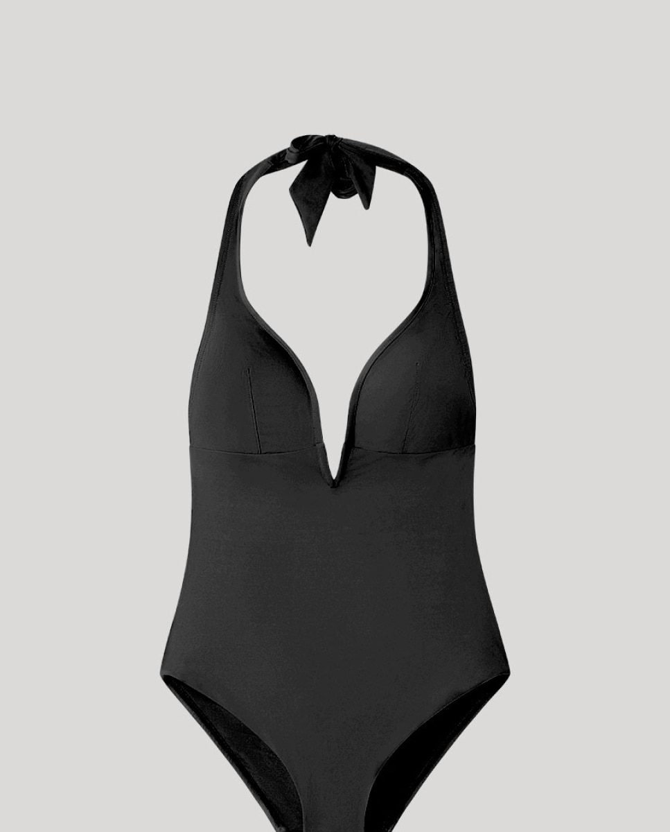 Bañador escote halter - Gisela - Negro Negro-5