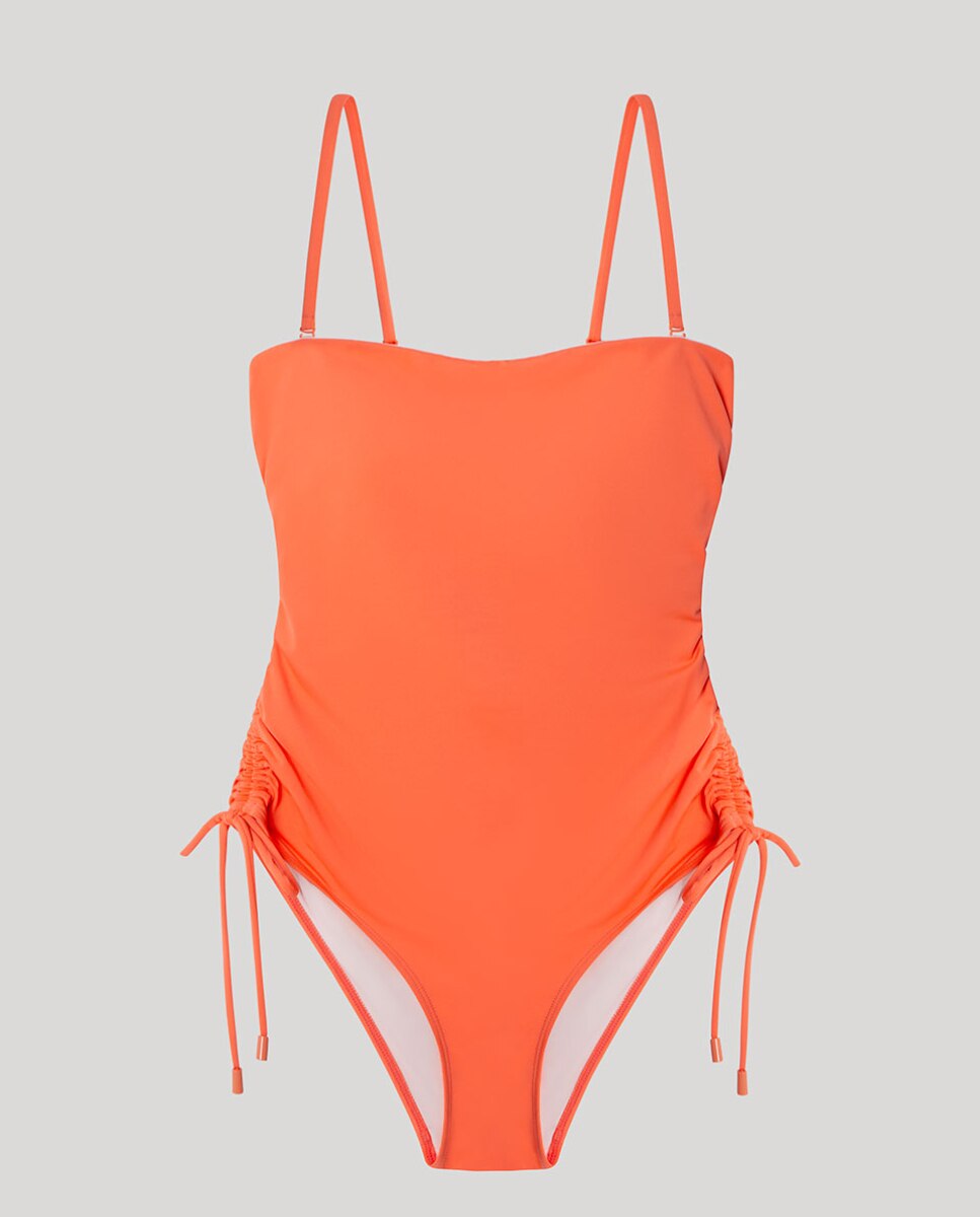 Bañador bandeau sin aro color flúor - Gisela - Coral Coral-6