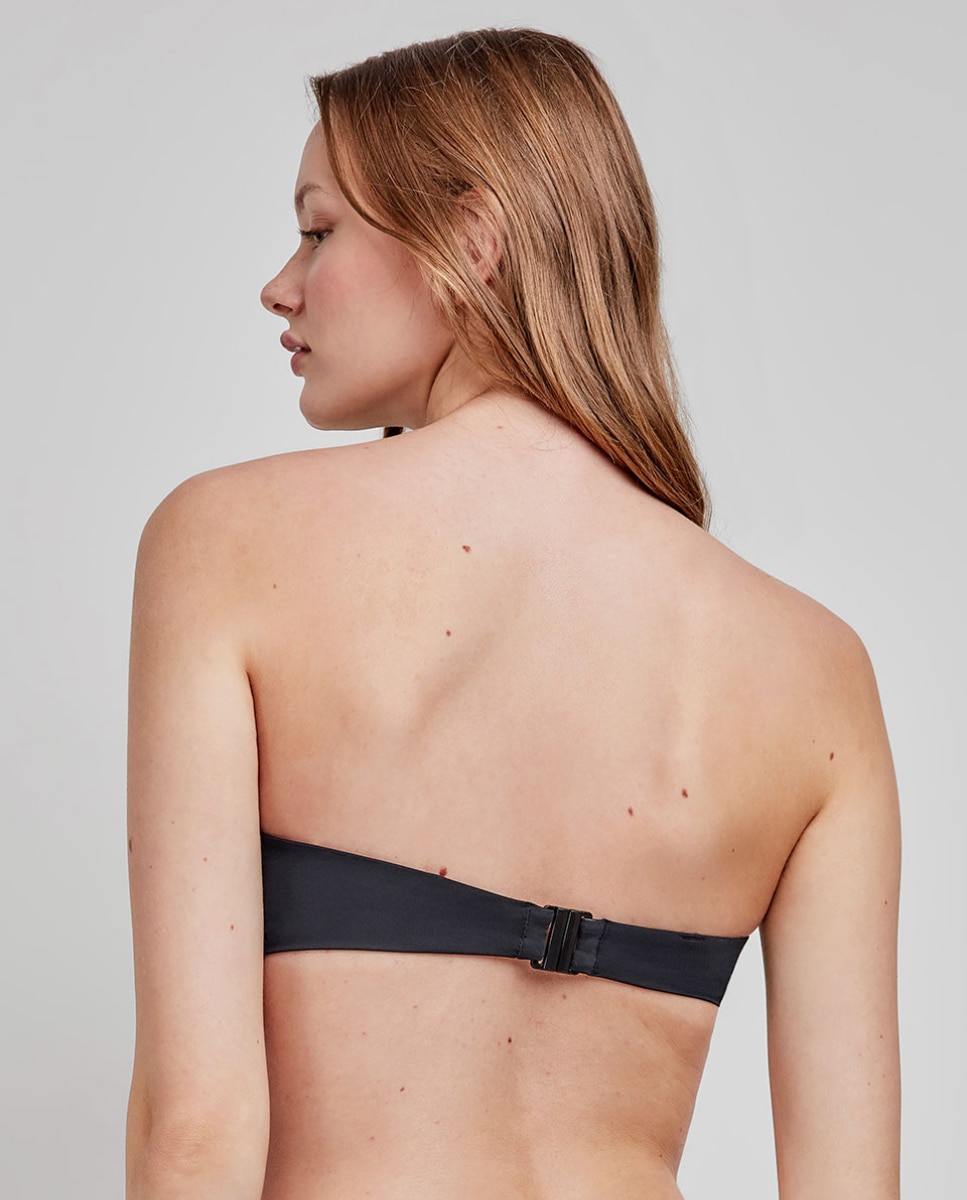 Top bikini bandeau con aro - Gisela - Negro Negro-3