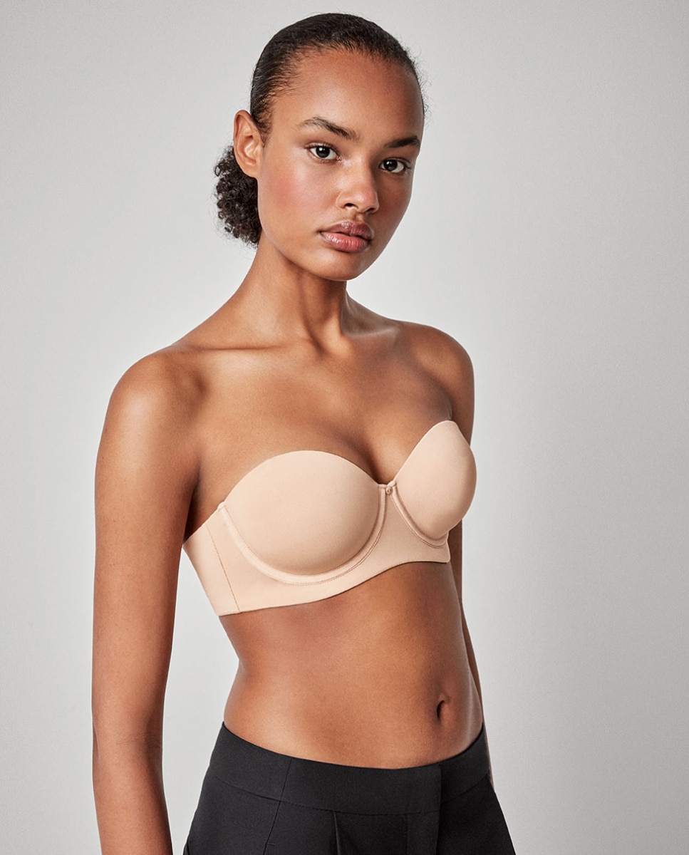 Sujetador de mujer desmontable y de capacidad perfect stay sin tirantes - Gisela - Nude Nude-2