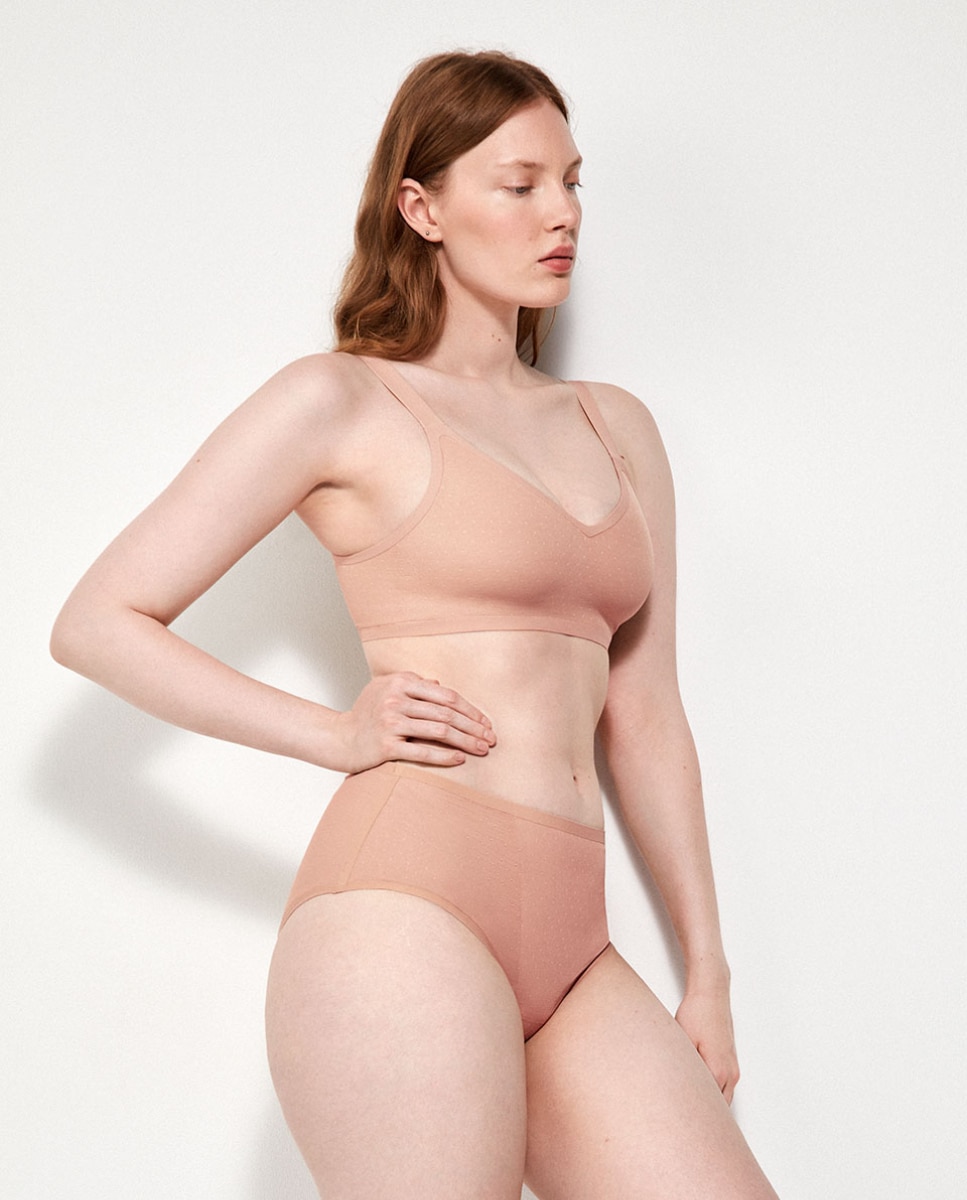 Sujetador capacidad de mujer sin aro y con foam extraíble - Gisela - Natural Natural-2
