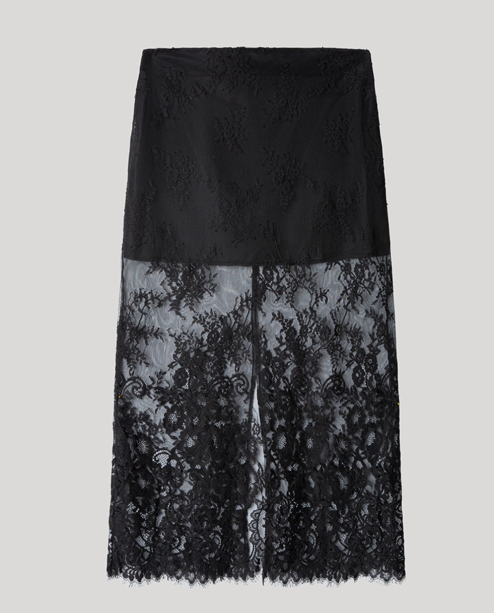 Falda negra de encaje - Gisela - Negro Negro-5