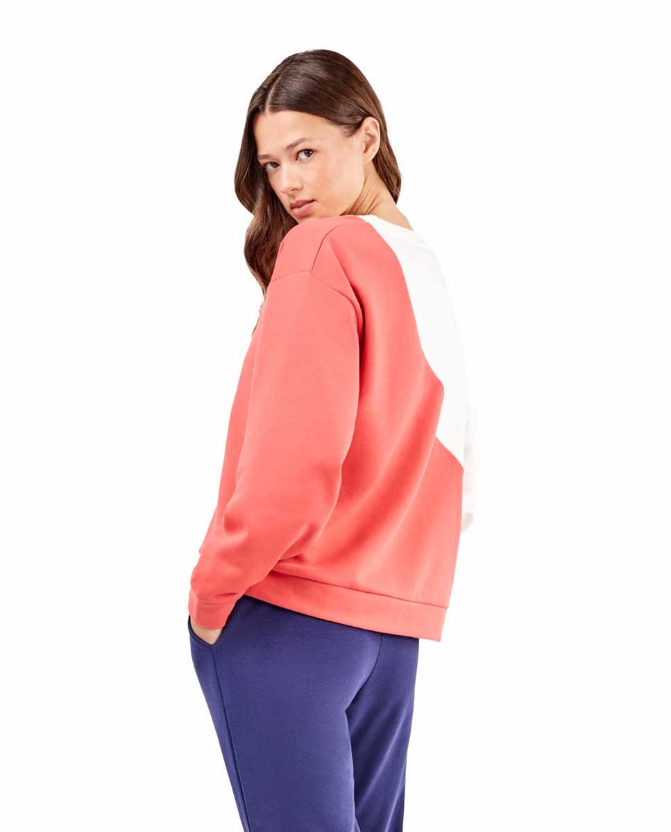 Pijama de mujer con patalón a contraste - Gisela - Blanco / Naranja Blanco / Naranja-3
