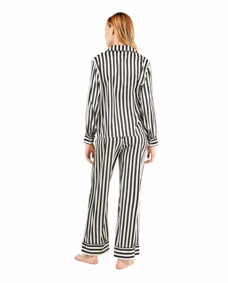 Pijama camisero de mujer estampado de rayas - Gisela - Multicolor Multicolor-4