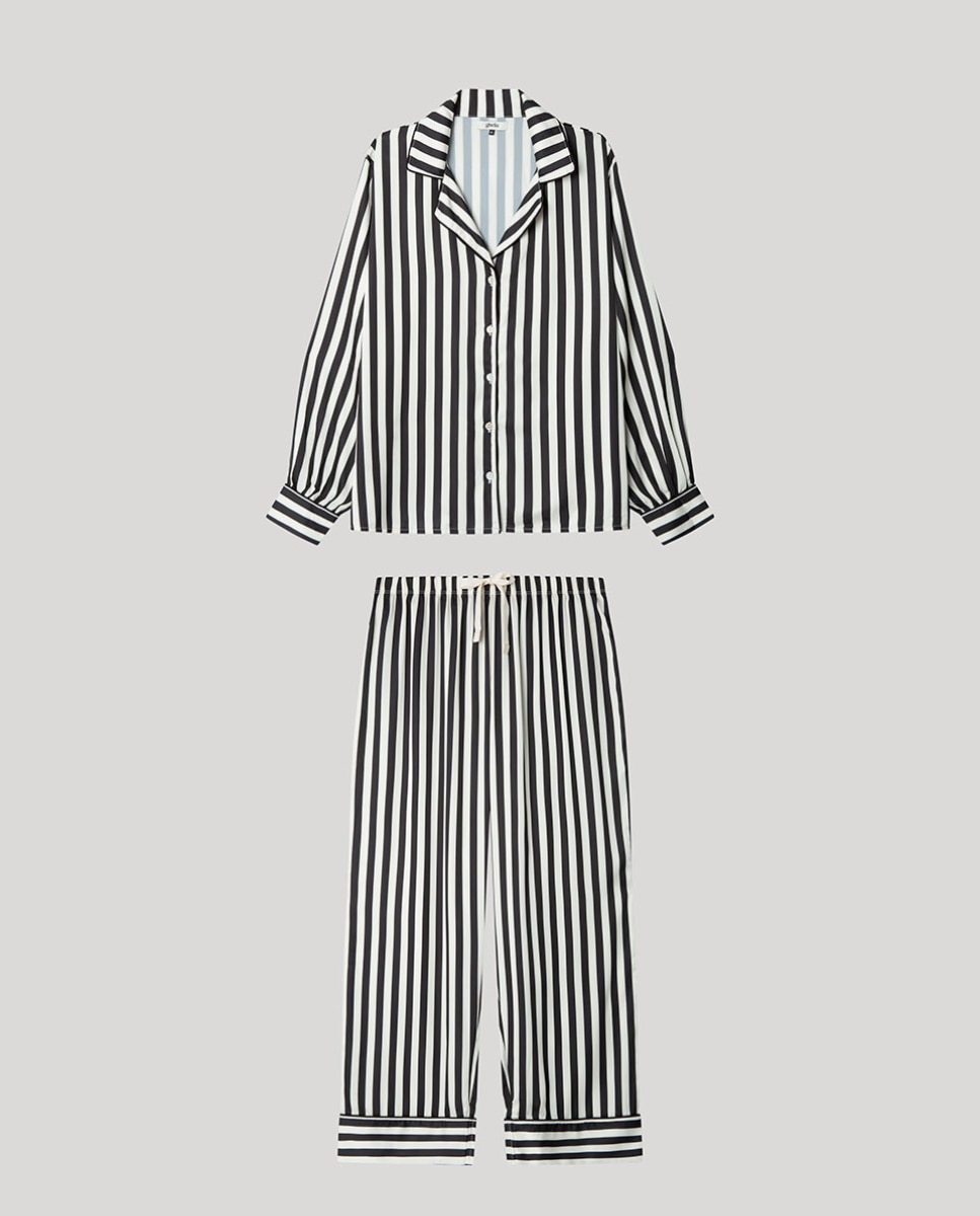 Pijama camisero de mujer estampado de rayas - Gisela - Multicolor Multicolor-5