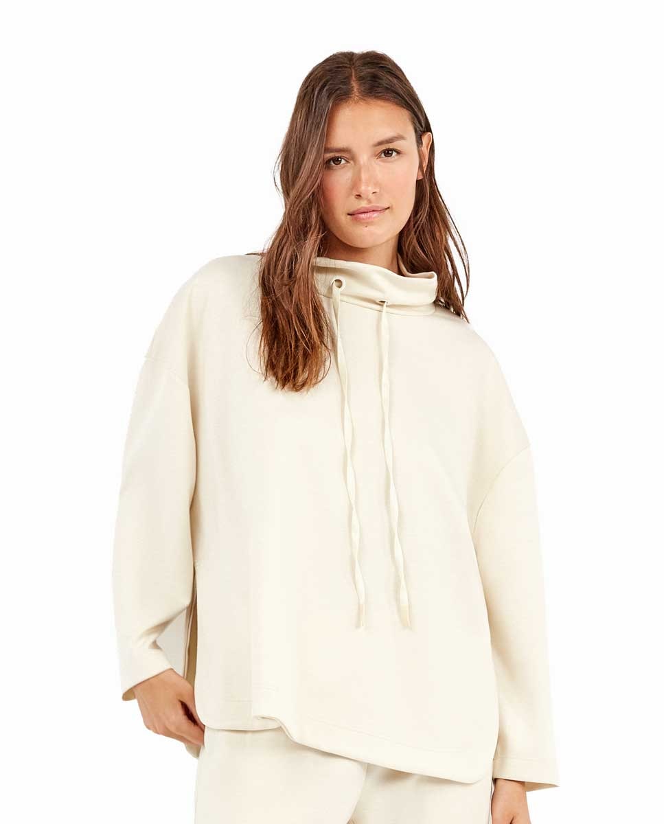 Sudadera de mujer soft touch cuello chimenea