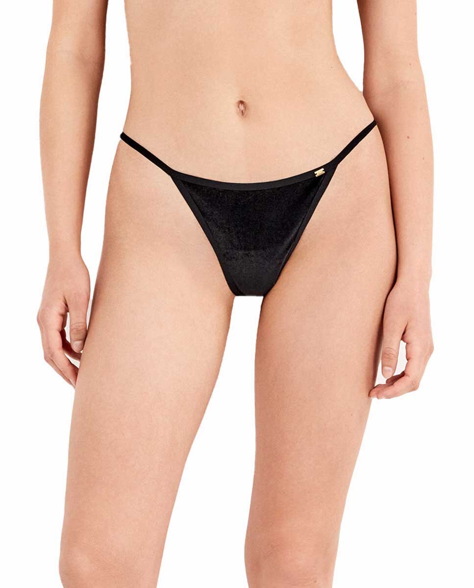 Braguita brasileña tejido terciopelo - Gisela - Negro Negro-1