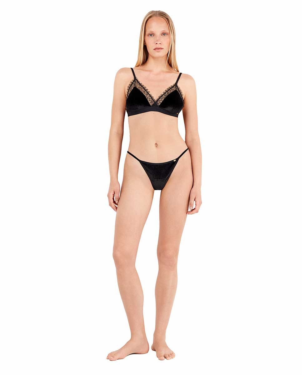 Braguita brasileña tejido terciopelo - Gisela - Negro Negro-2