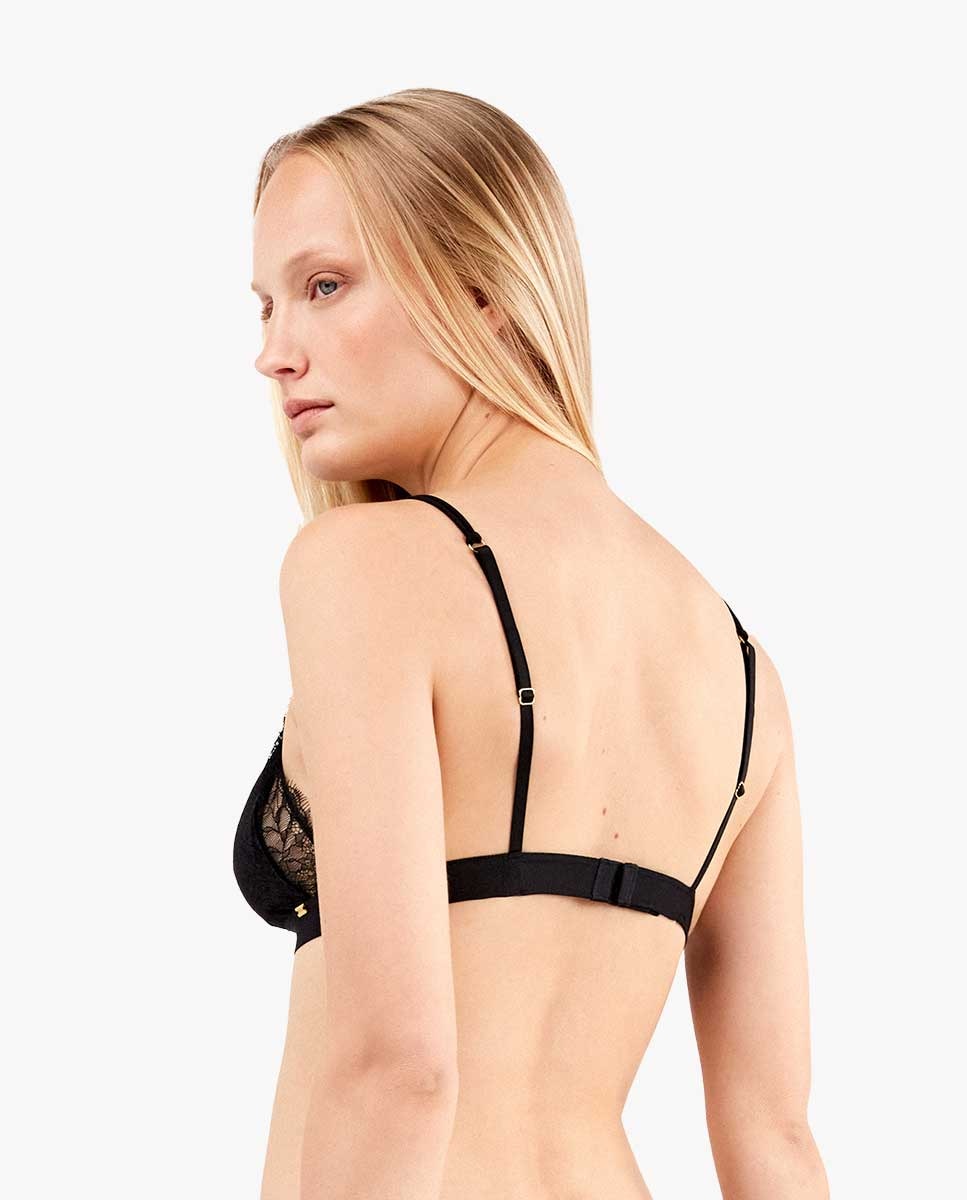 Sujetador sin aro de mujer con copa extraíble - Gisela - Negro Negro-3