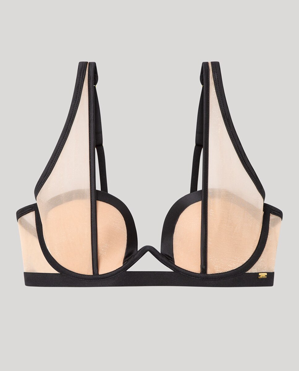 Sujetador bralette de mujer lurex semitransparente - Gisela - Piel Piel-5
