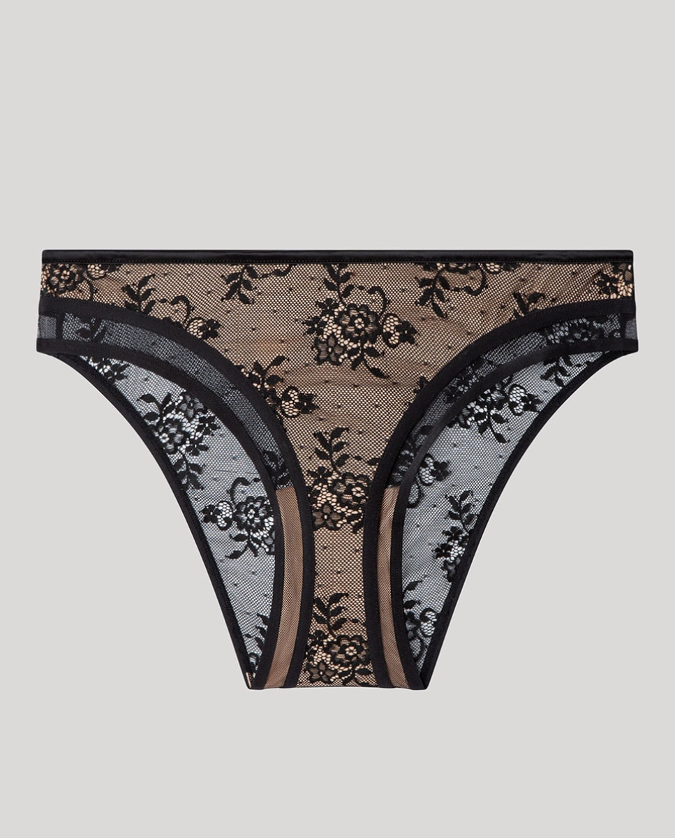 Braguita clásica de encaje all-over - Gisela - Negro Negro-5