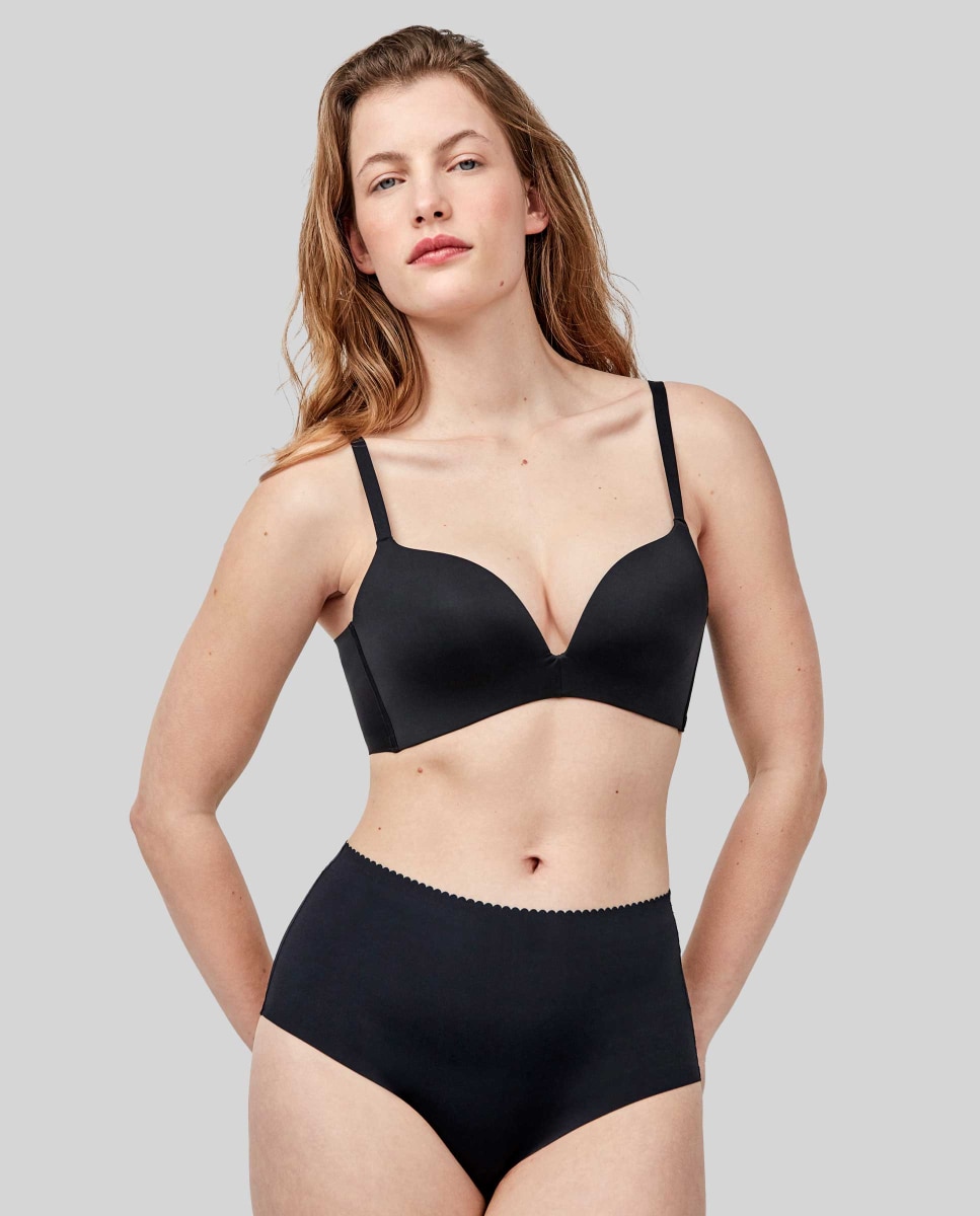 Sujetador de mujer push up escote extremo - Gisela - Negro Negro-2