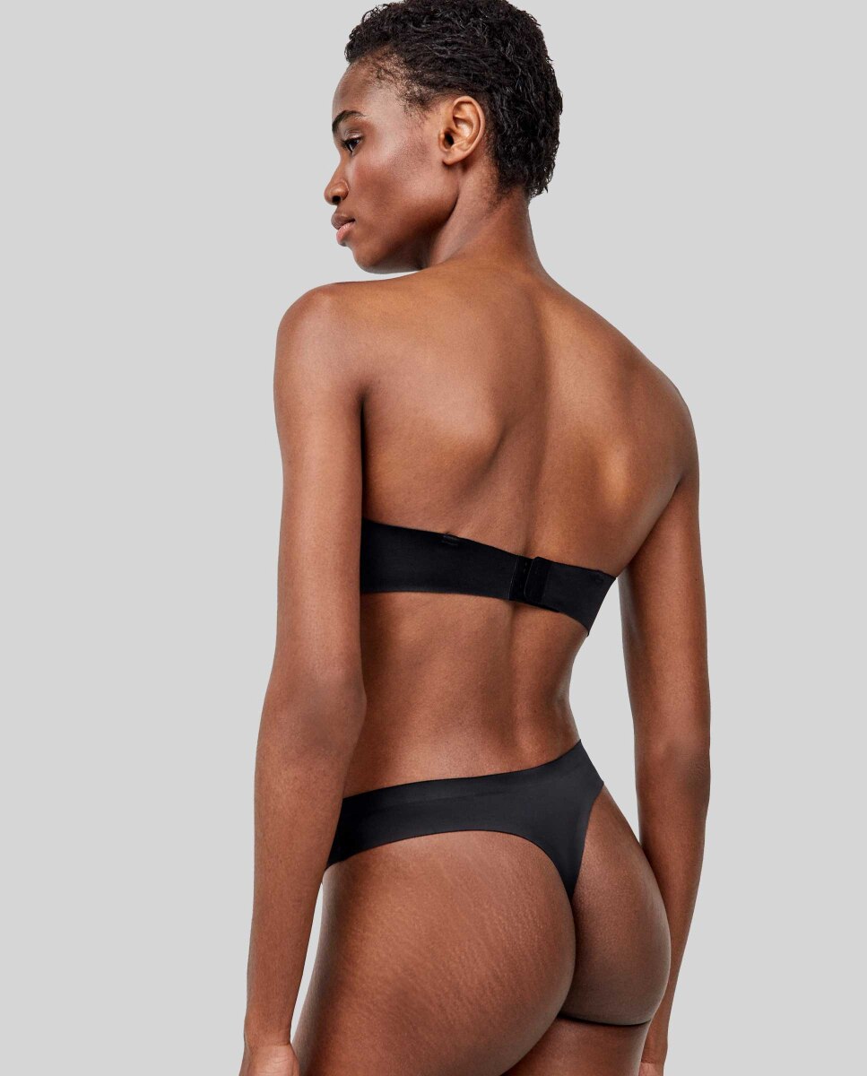 Sujetador desmontable de mujer en microfibra satinada - Gisela - Negro Negro-4