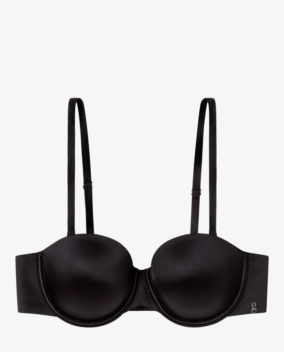 Sujetador desmontable de mujer en microfibra satinada - Gisela - Negro Negro-5