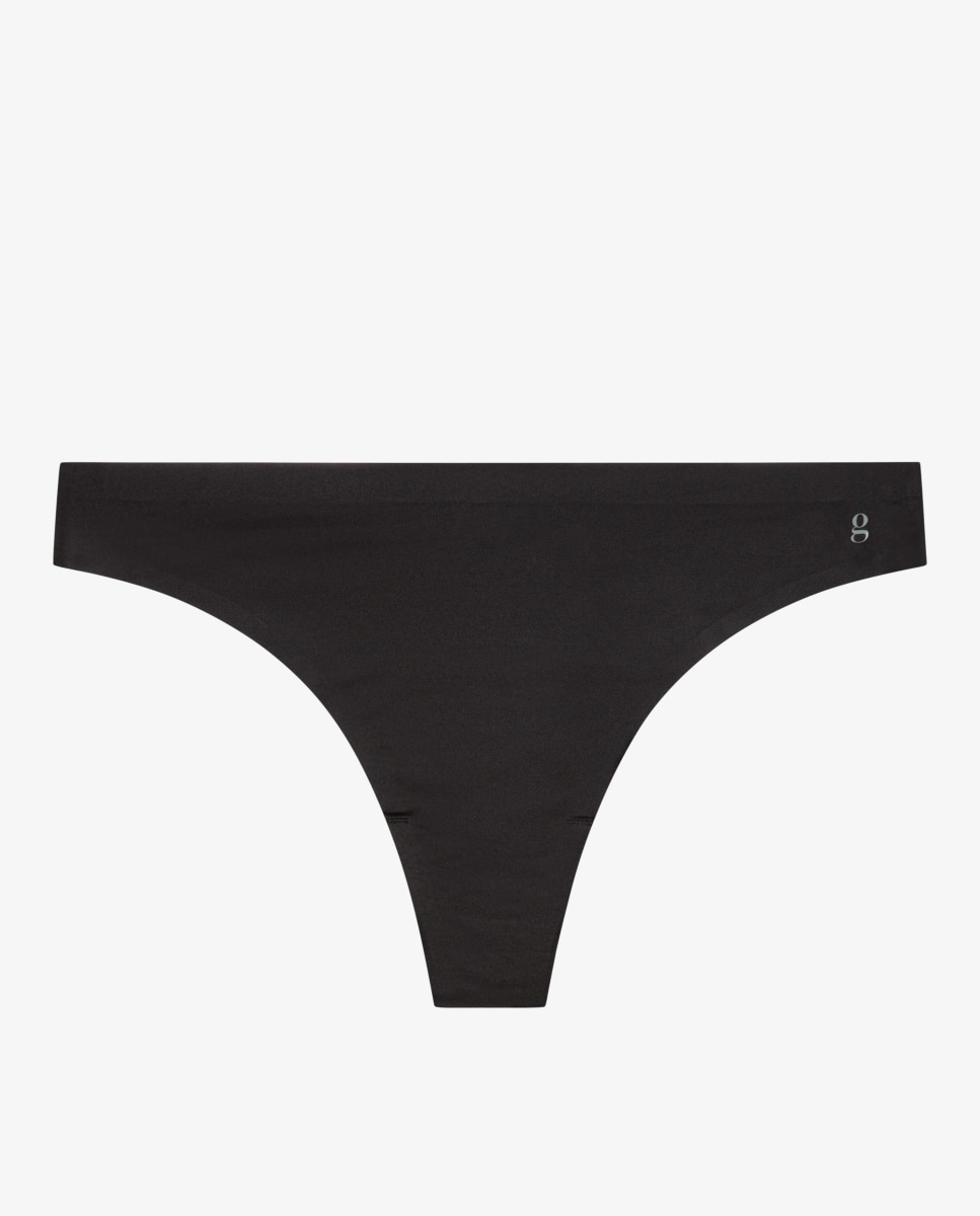 Tanga con acabados termofusionados - Gisela - Negro Negro-4