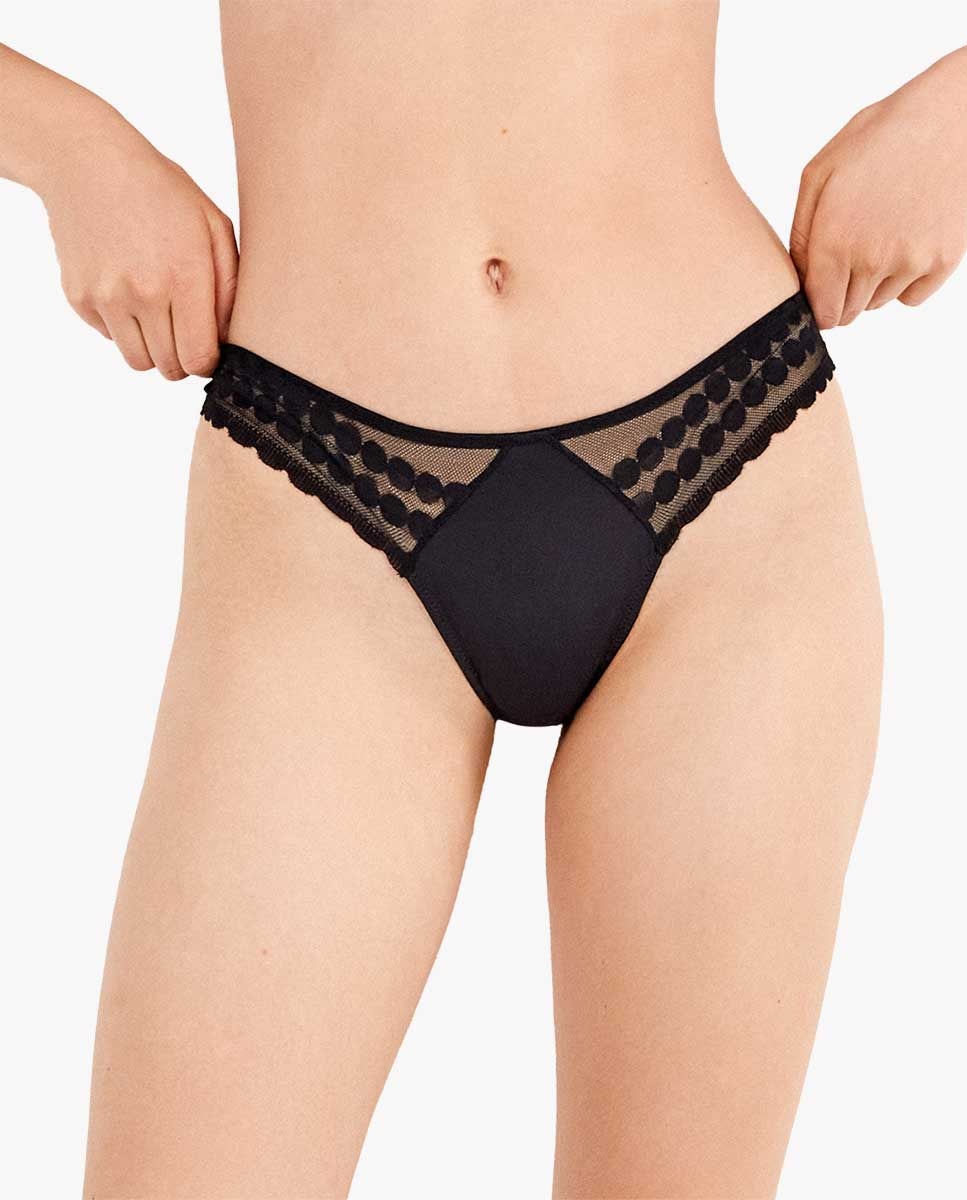 Braguita brasileña tejido de encaje - Gisela - Negro Negro-1