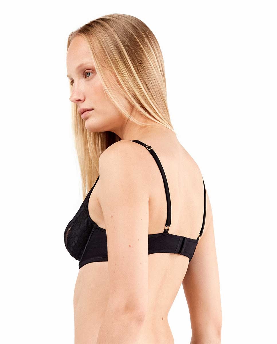 Sujetador con aro de mujer sin relleno y con aro - Gisela - Negro Negro-3