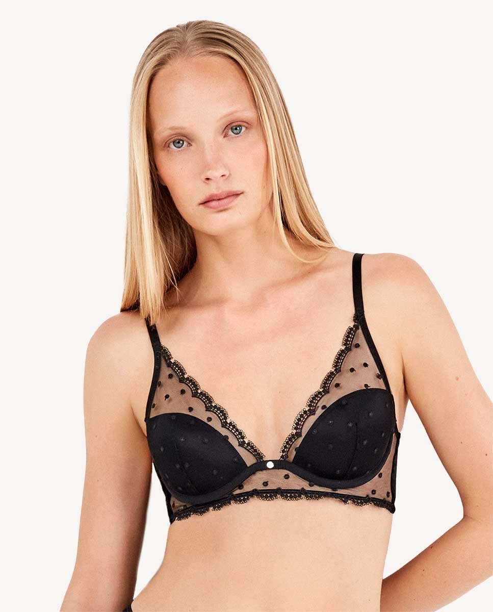 Imagen 0 de Sujetador bralette de mujer media copa Negro