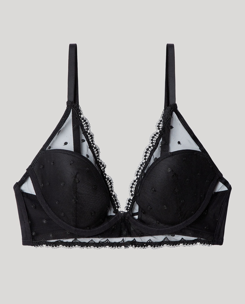 Sujetador bralette de mujer media copa - Gisela - Negro Negro-5