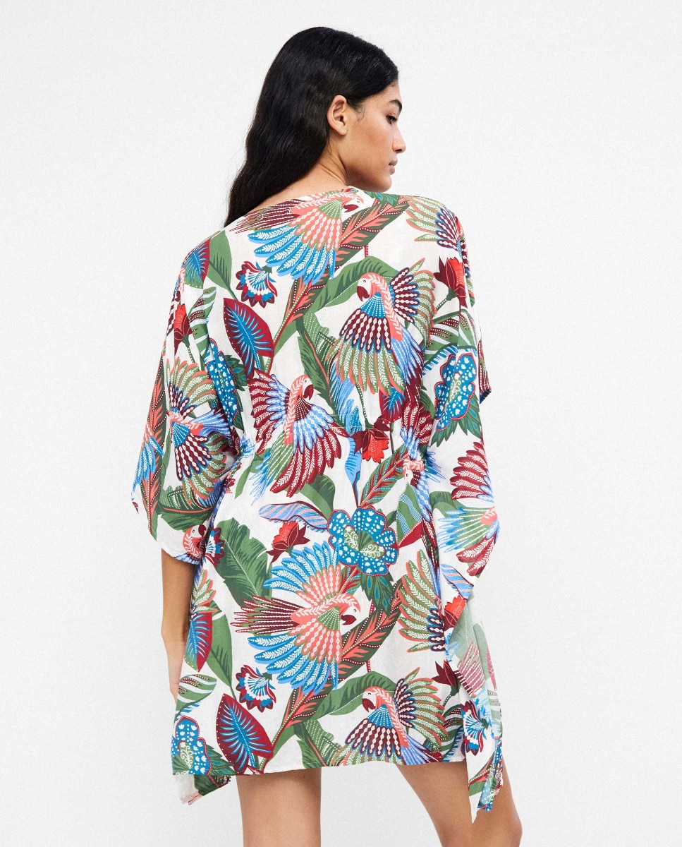 Caftán de mujer en tejido estampado - Gisela - Multicolor Multicolor-3