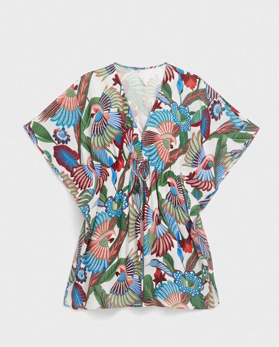 Caftán de mujer en tejido estampado - Gisela - Multicolor Multicolor-5