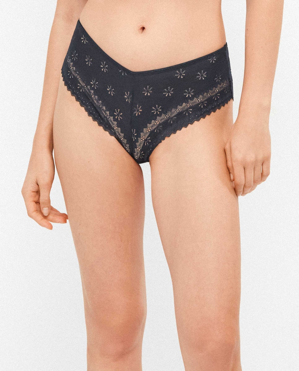 Imagen 0 de Braguita tipo culotte de mujer Negro