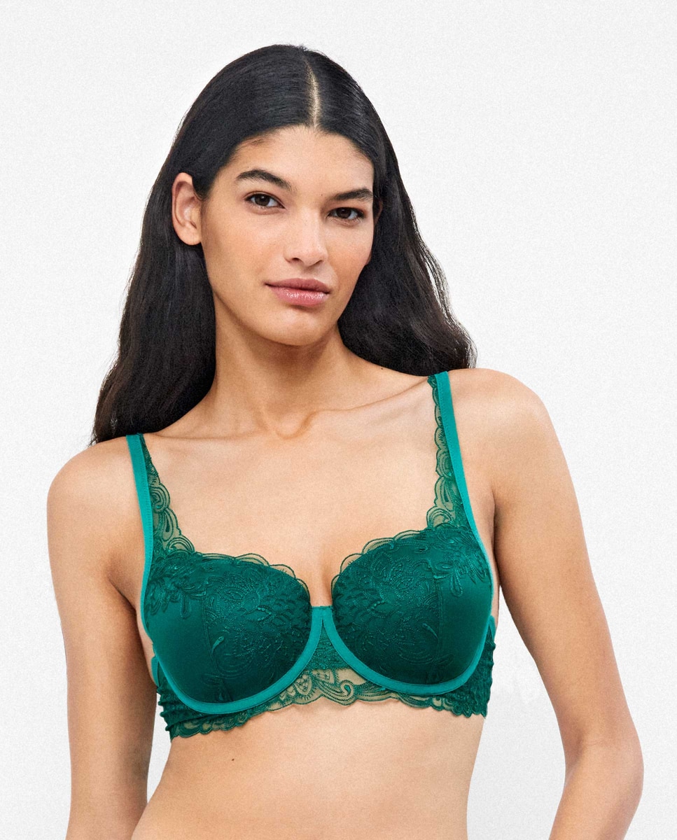Gisela - Sujetador capacidad de mujer tipo bralette con aro.