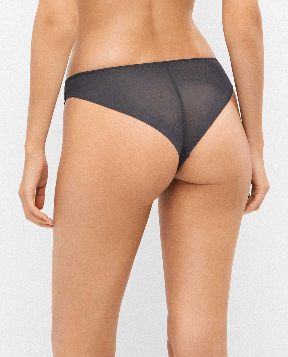 Braguita brasileña de mujer en tejido bordado - Gisela - Negro Negro-3