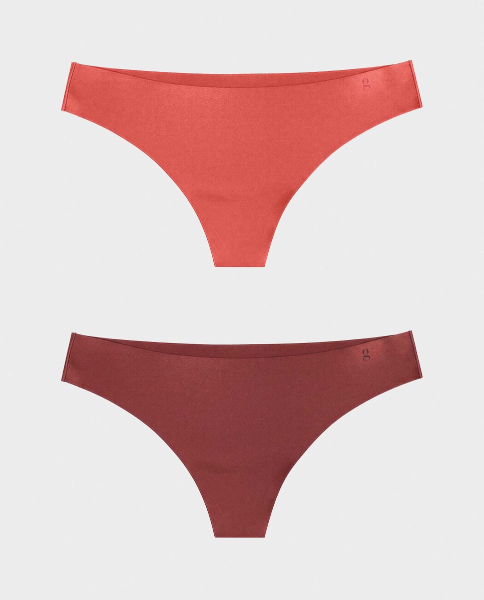 Gisela - Pack de 2 tangas de mujer tejido satinado.