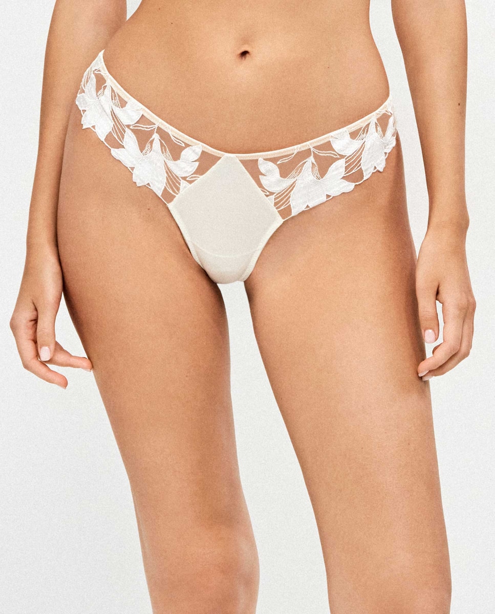 Imagen 0 de Braguita tanga de mujer bridal collection Marfil