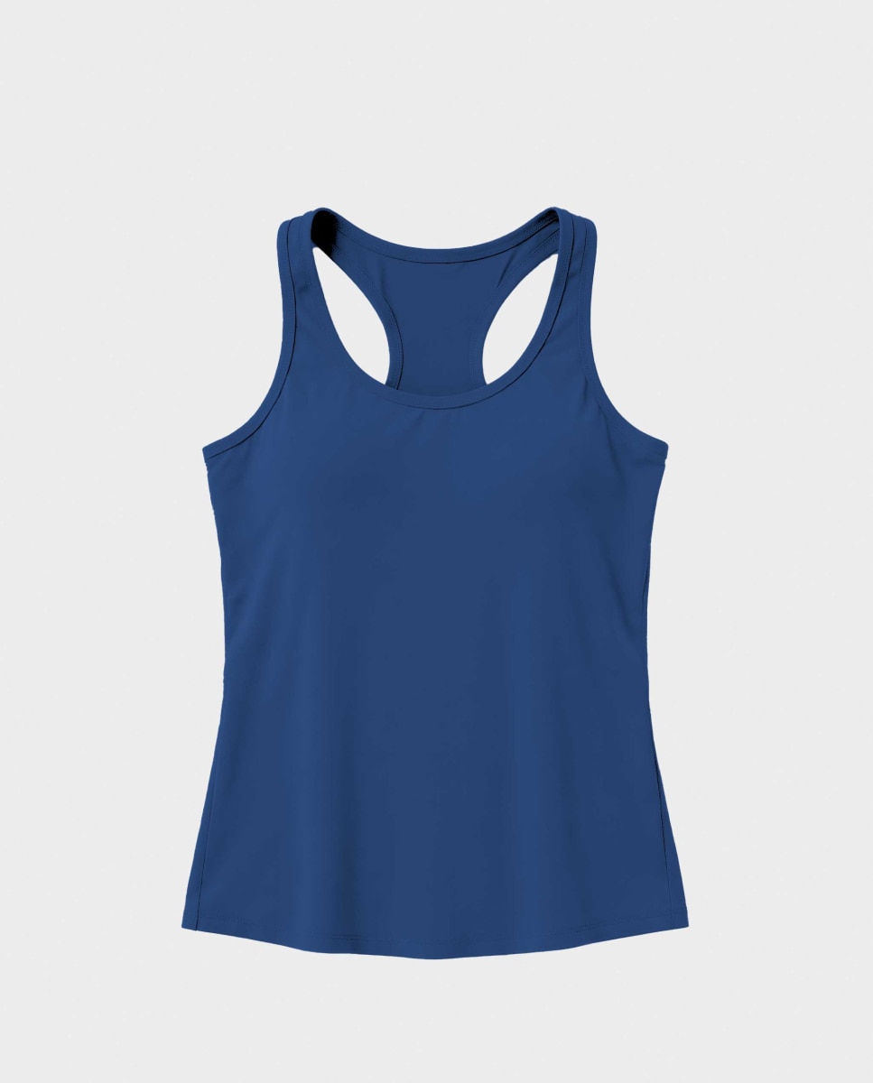 Camiseta deportiva de mujer de tirantes - Gisela - Azul marino Azul marino-5
