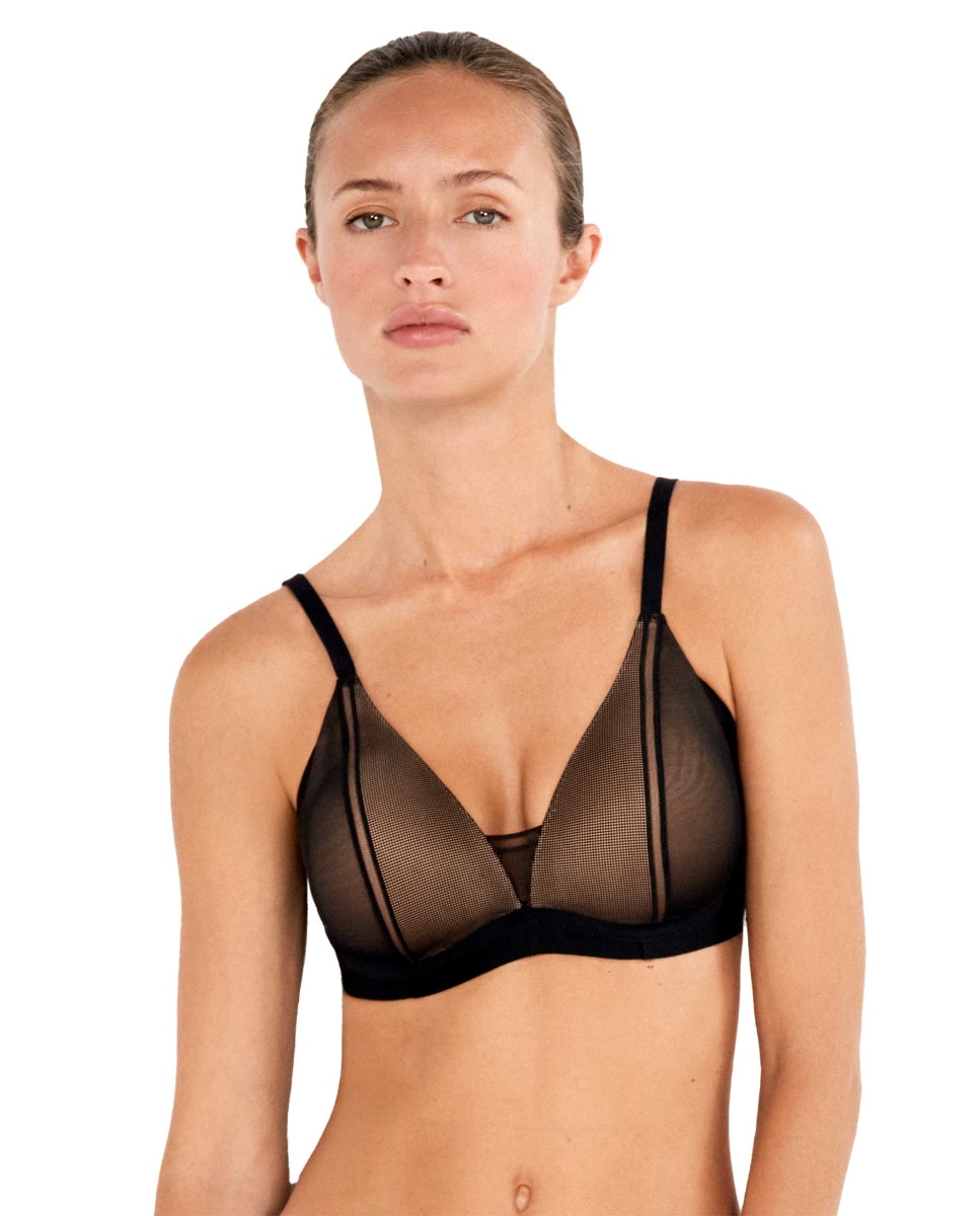 Sujetador sin aro de mujer - Gisela - Negro Negro-1