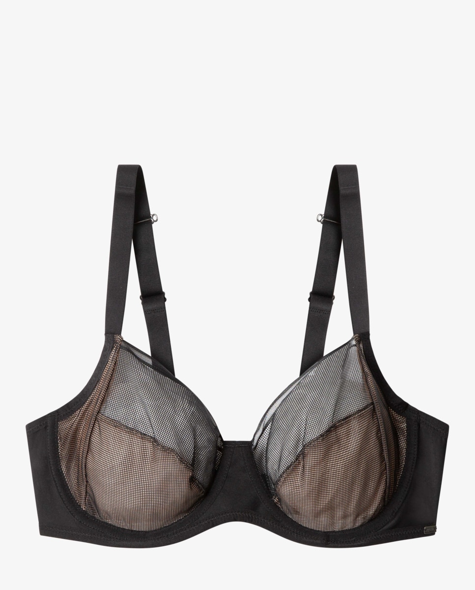 Sujetador con aro de mujer sin foam y con aros - Gisela - Negro Negro-5