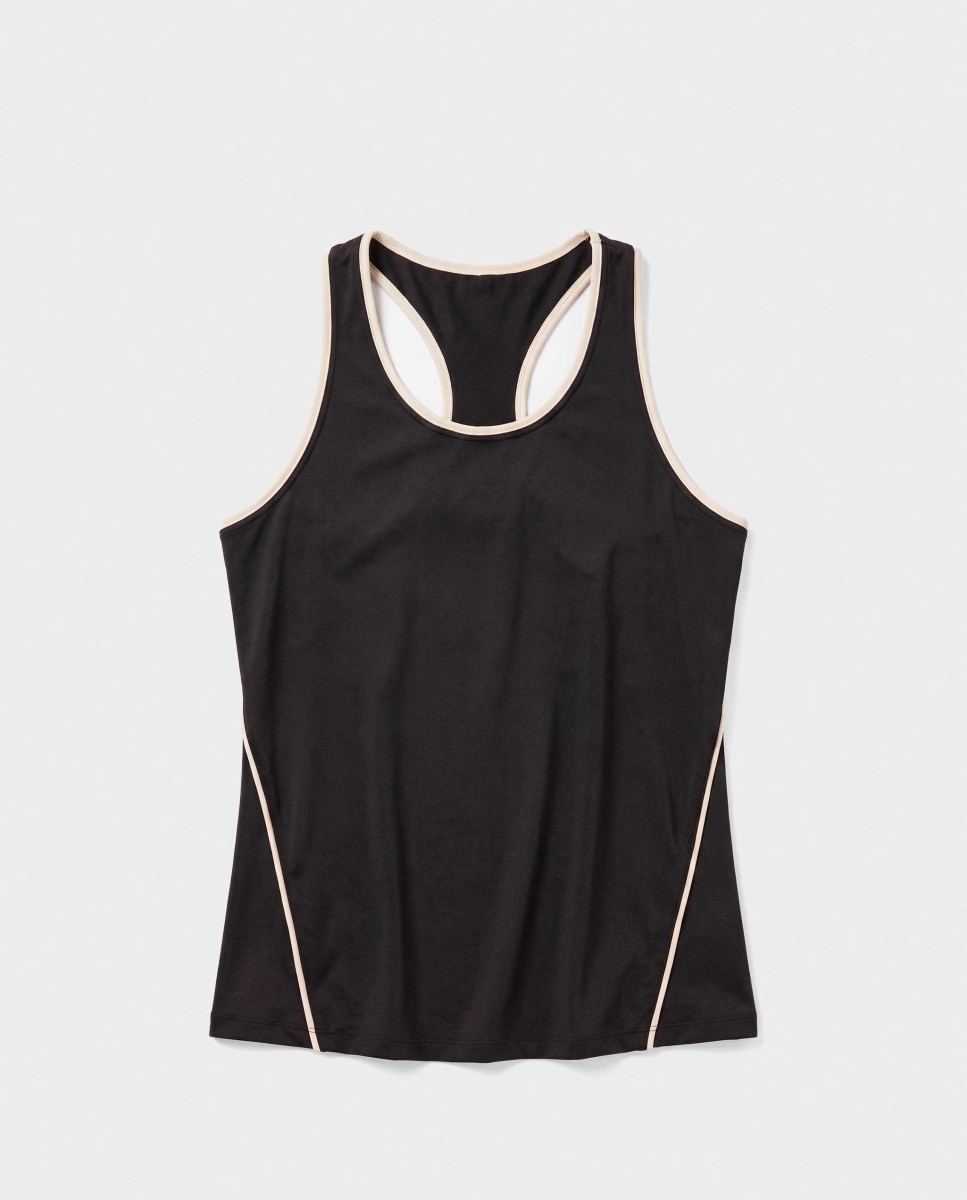 Camiseta deportiva de mujer de tirantes y espalda mariposa - Gisela - Negro Negro-5
