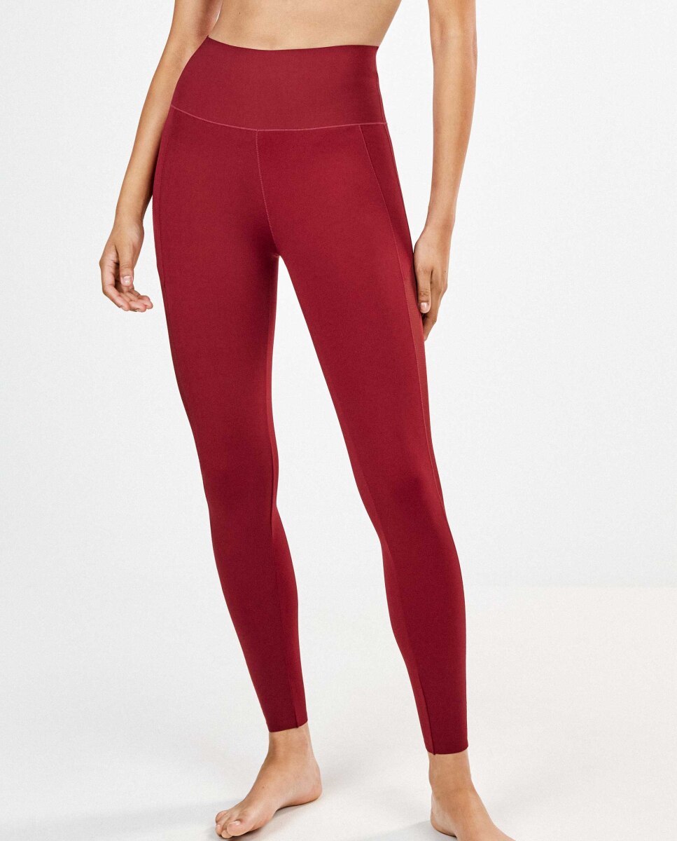 Legging deportivo largo de mujer cintura alta - Gisela - Granate Granate-4