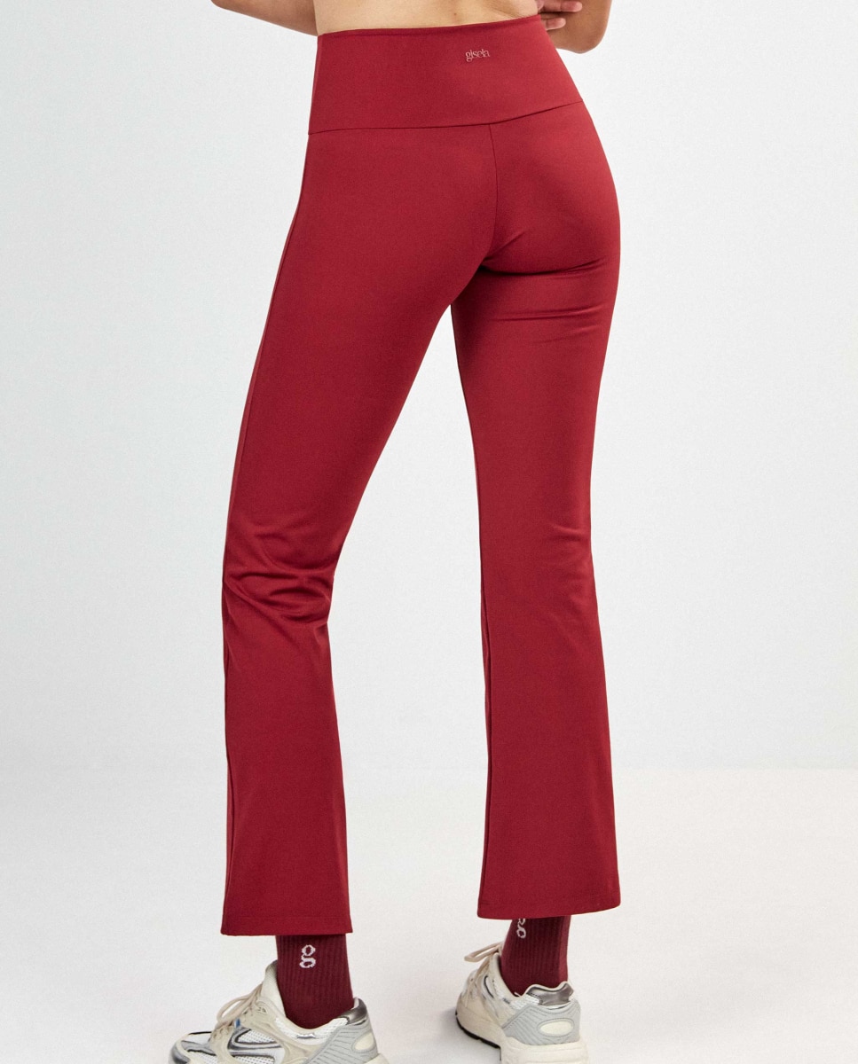 Legging deportivo largo flare de mujer - Gisela - Granate Granate-4