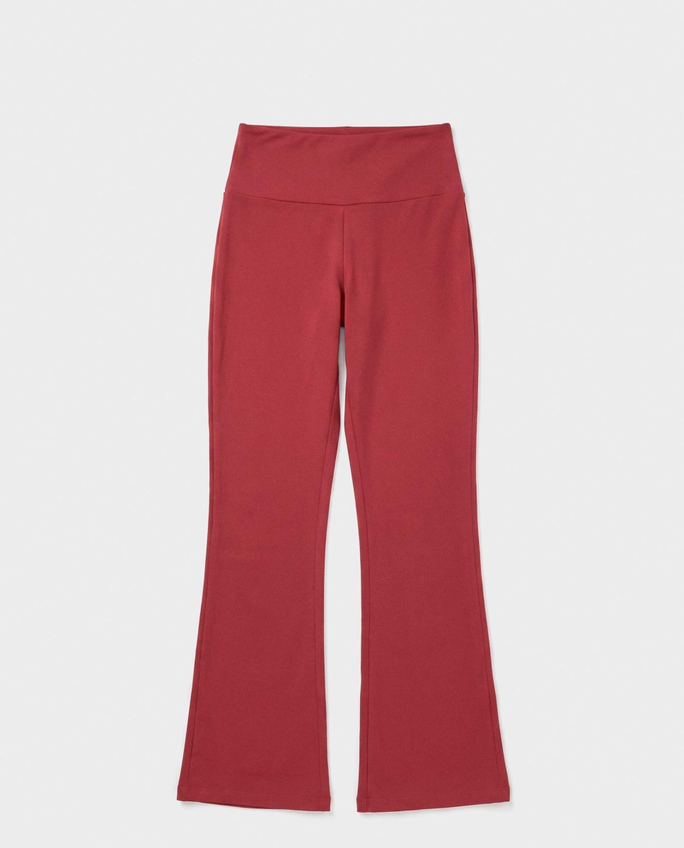 Legging deportivo largo flare de mujer - Gisela - Granate Granate-5
