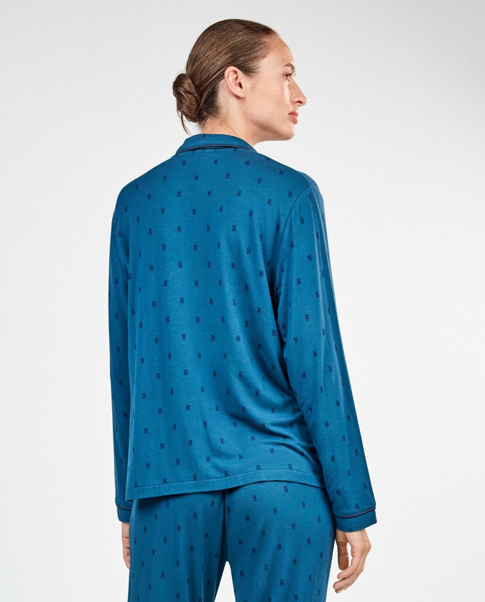 Pijama camisero de mujer - Gisela - Azul Azul-3