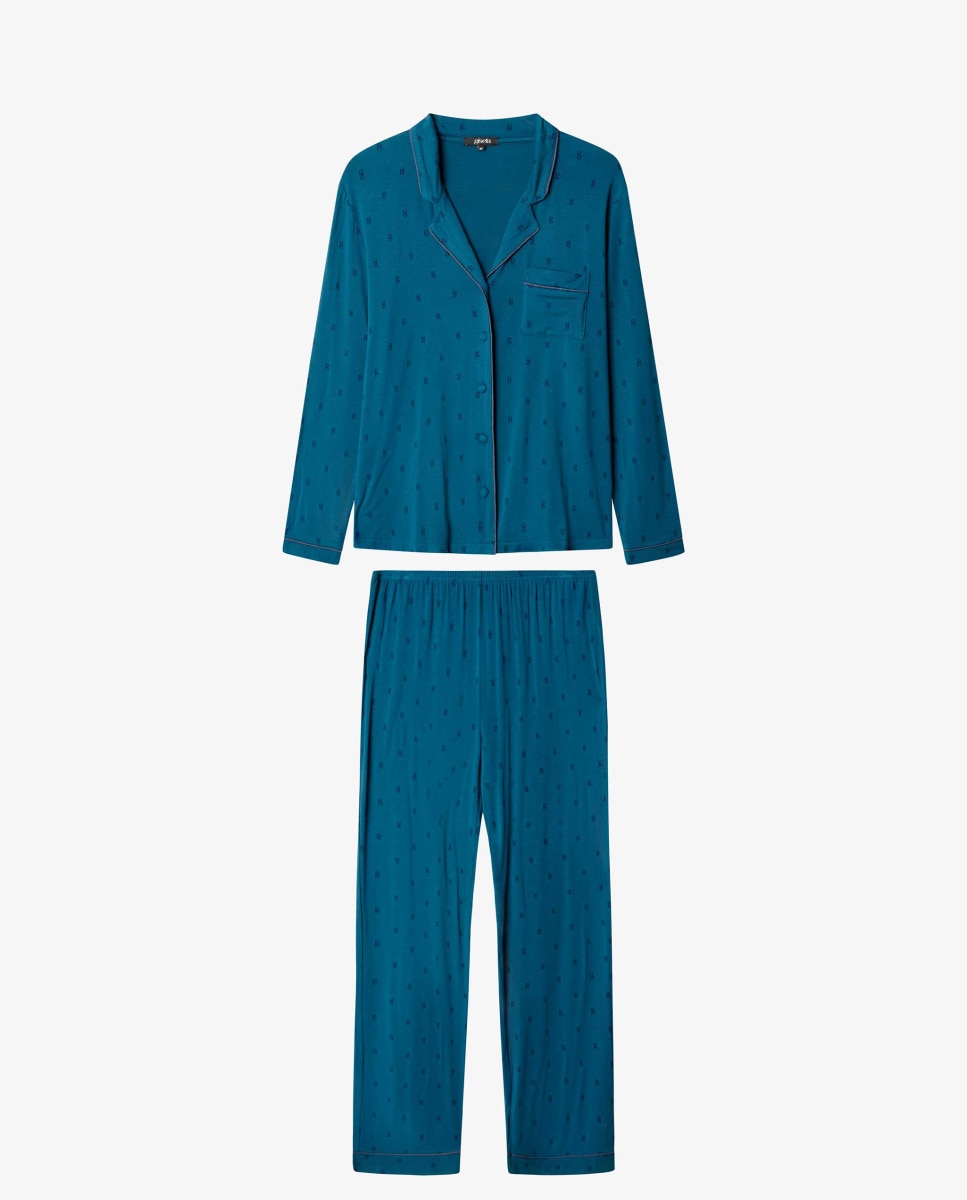 Pijama camisero de mujer - Gisela - Azul Azul-5