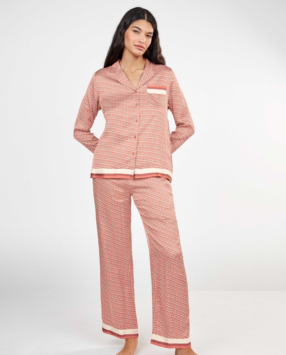 Pijama camisero de mujer - Gisela - Rosa Rosa-1