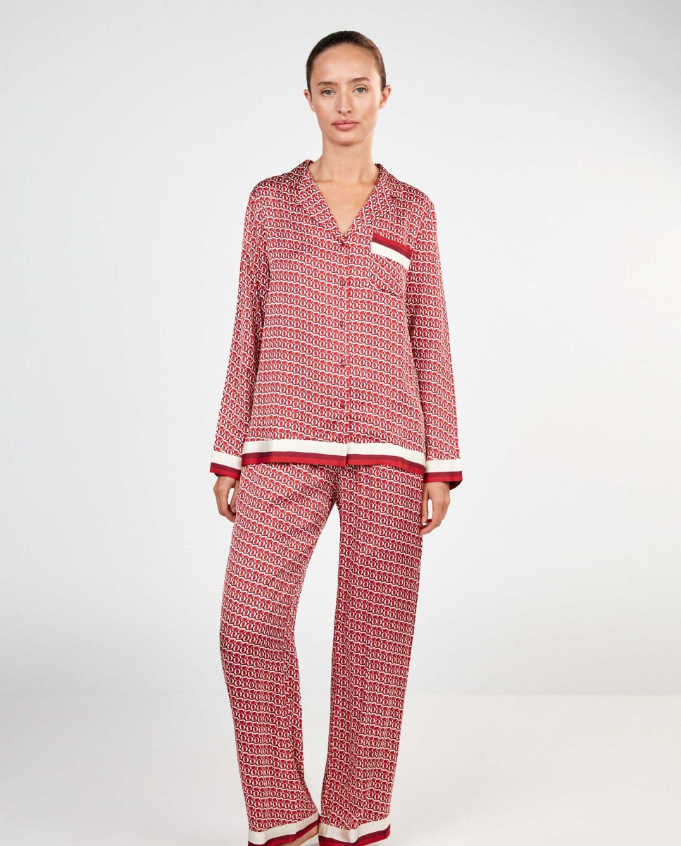 Pijama camisero de mujer - Gisela - Rojo Rojo-2