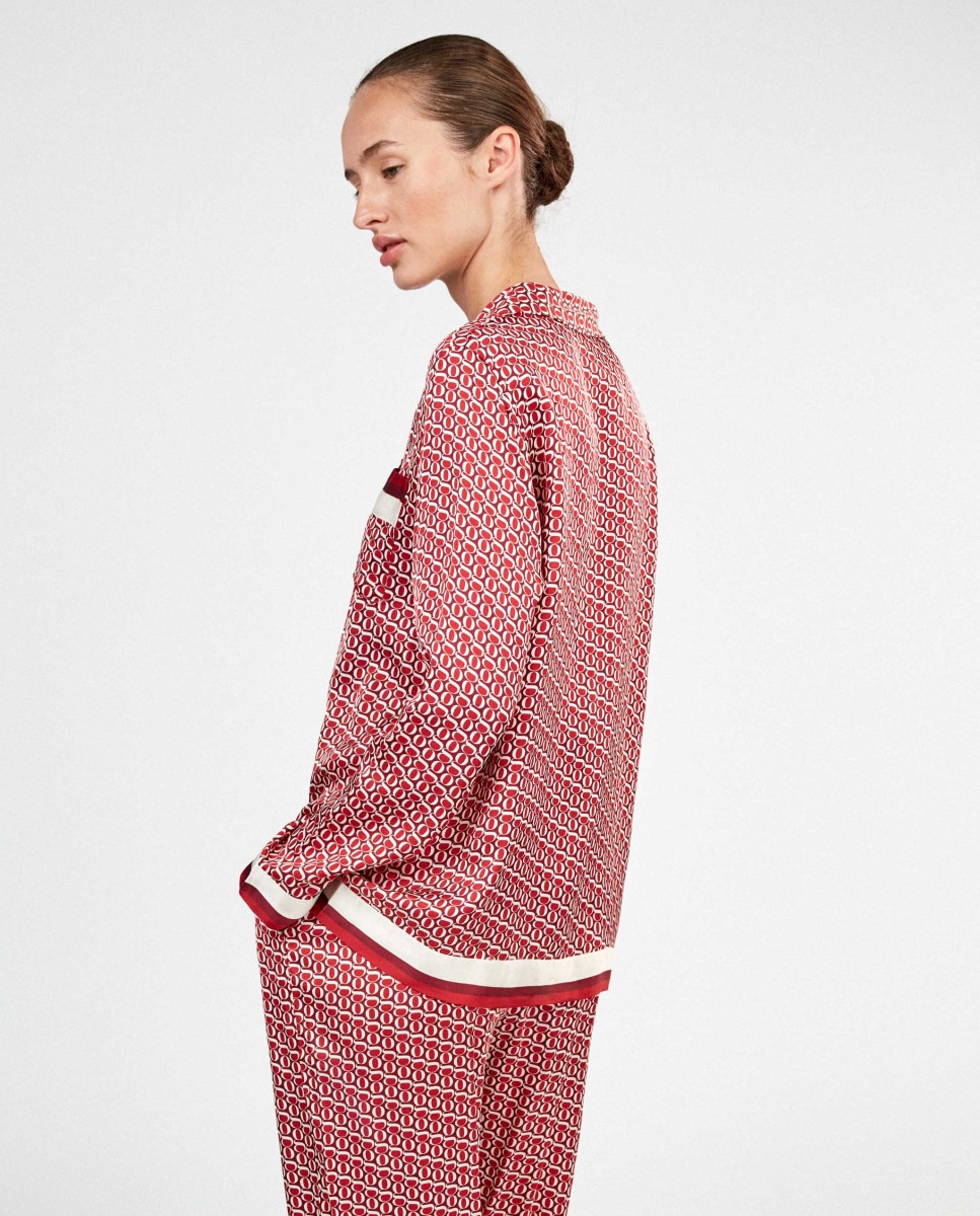 Pijama camisero de mujer - Gisela - Rojo Rojo-4