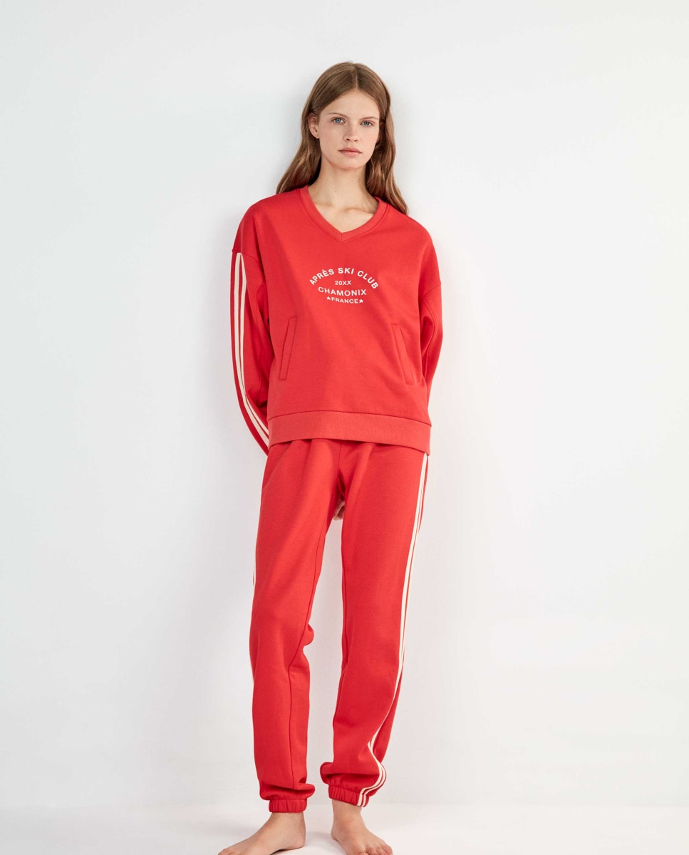 Pijama sport de mujer - Gisela - Rojo Rojo-1